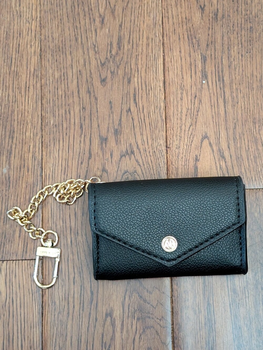Anne Klein AK Black Gold Tone Wallet Card Holder New